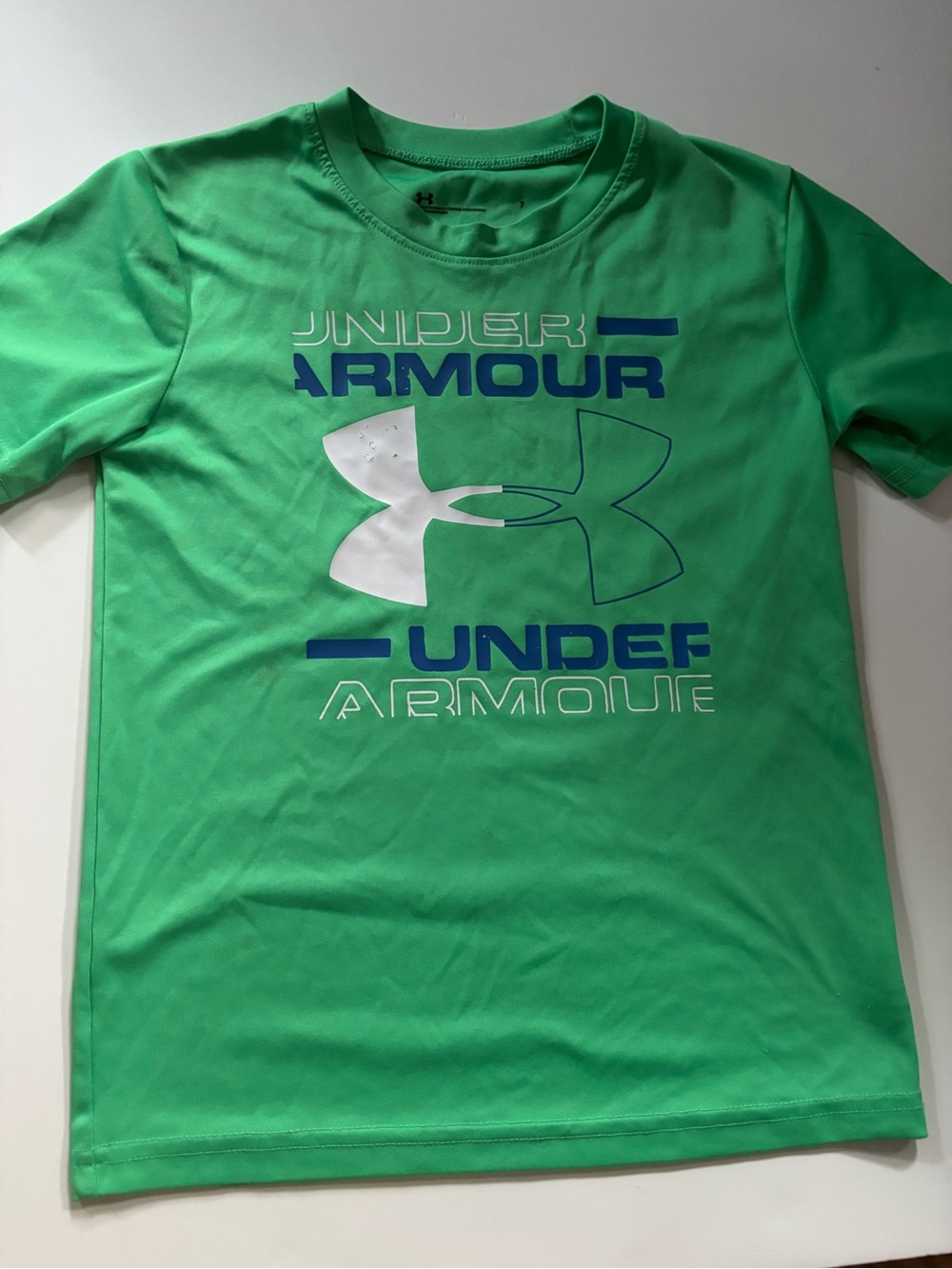 Under Armour Bright Green Logo Short Sleeve Tee for Kids
